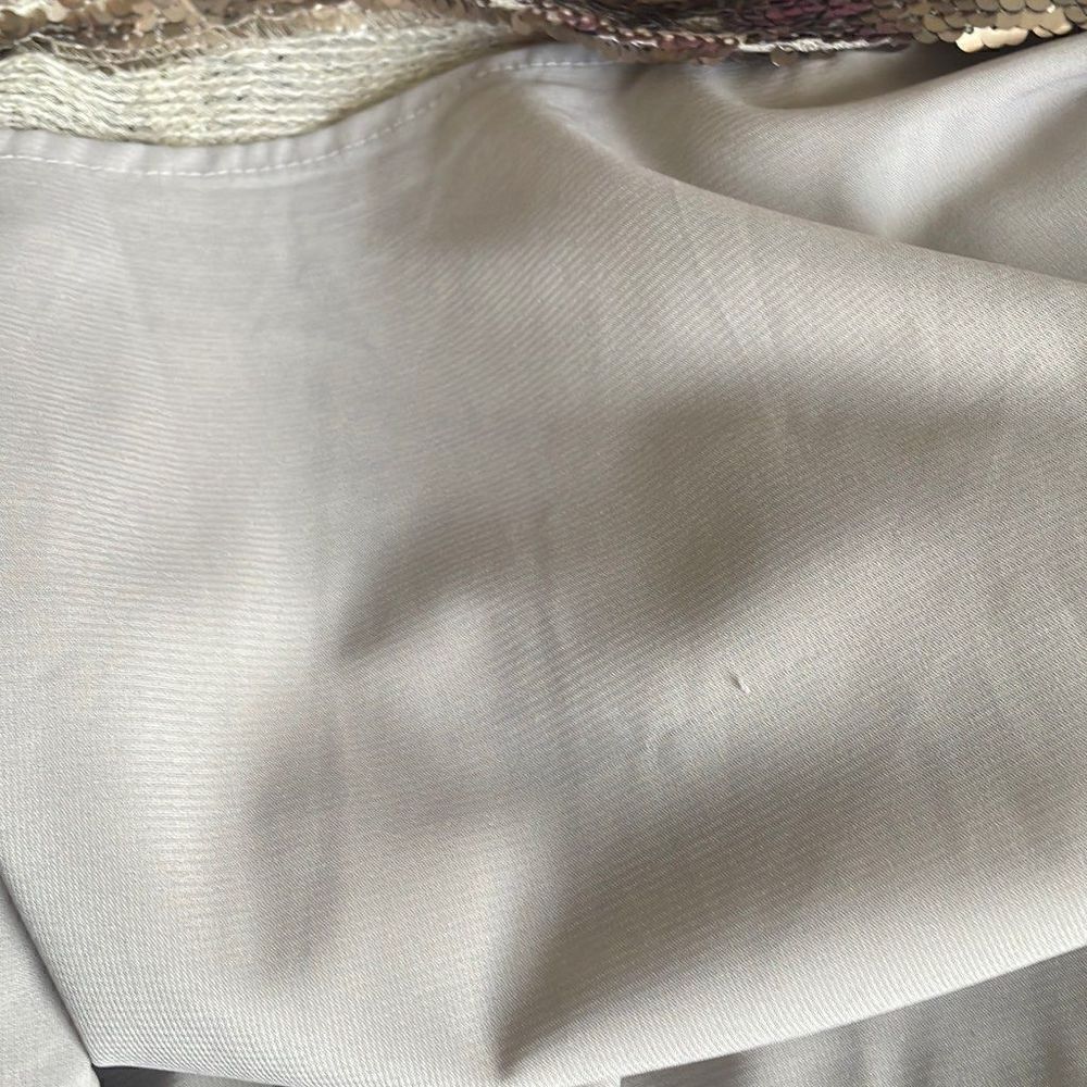Skies Are Blue Gold Paillette Sequin Half Sleeve Top sz M - Picture 8 of 8